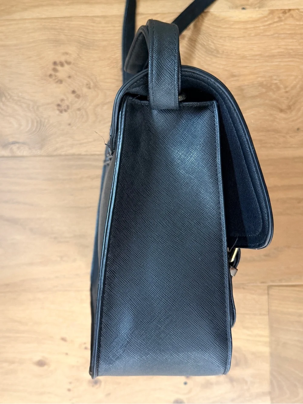 Rampage Retro Black Faux Leather Suede Satchel Messenger Crossbody Bag Laptop